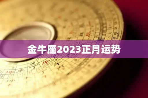 金牛座2023正月运势