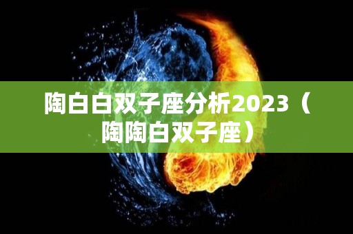 陶白白双子座分析2023（陶陶白双子座）