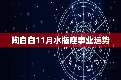 陶白白11月水瓶座事业运势