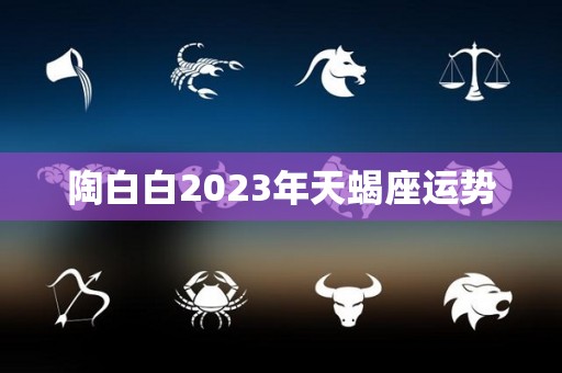 陶白白2023年天蝎座运势