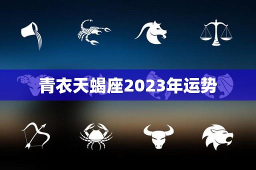 青衣天蝎座2023年运势