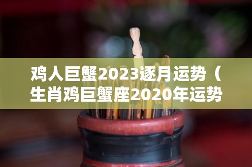 鸡人巨蟹2023逐月运势（生肖鸡巨蟹座2020年运势）