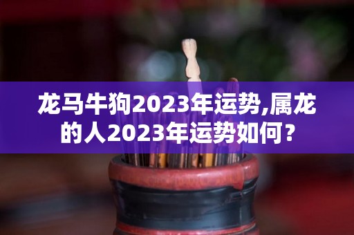 龙马牛狗2023年运势,属龙的人2023年运势如何？