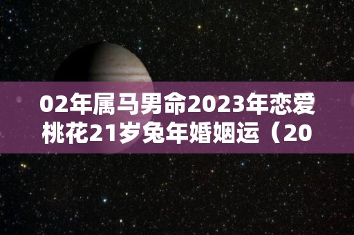 02年属马男命2023年恋爱桃花21岁兔年婚姻运（2002年属马的2023年怎么样）