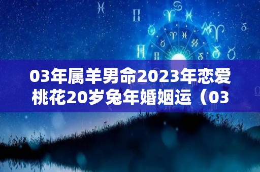 03年属羊男命2023年恋爱桃花20岁兔年婚姻运（03年男羊人2020年运势）