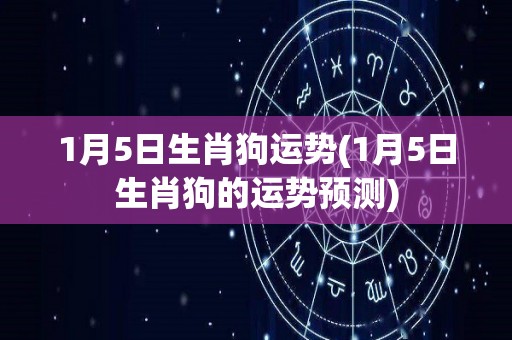 1月5日生肖狗运势(1月5日生肖狗的运势预测)