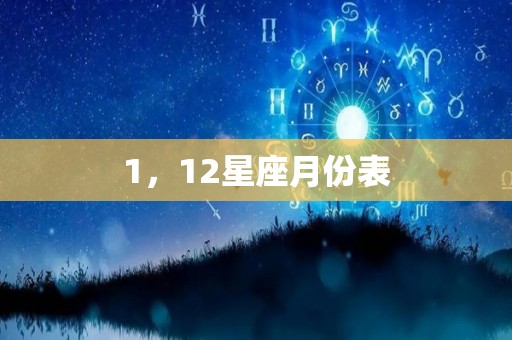 1，12星座月份表