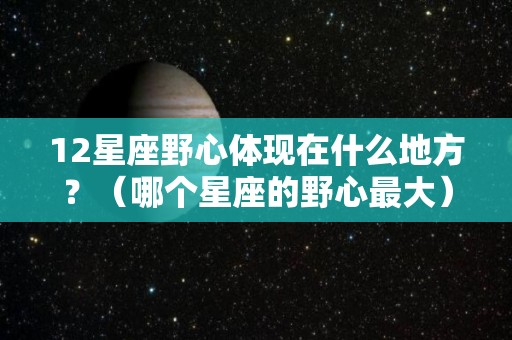 12星座野心体现在什么地方？（哪个星座的野心最大）