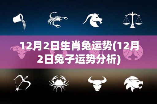 12月2日生肖兔运势(12月2日兔子运势分析)