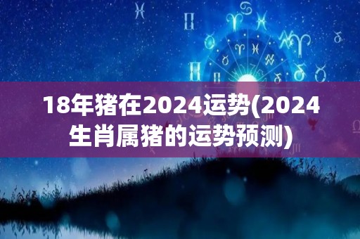 18年猪在2024运势(2024生肖属猪的运势预测)