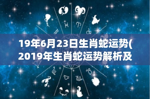 19年6月23日生肖蛇运势(2019年生肖蛇运势解析及建议)