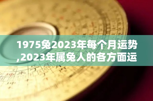 1975兔2023年每个月运势,2023年属兔人的各方面运势怎样