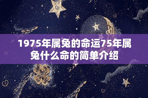 1975年属兔的命运75年属兔什么命的简单介绍