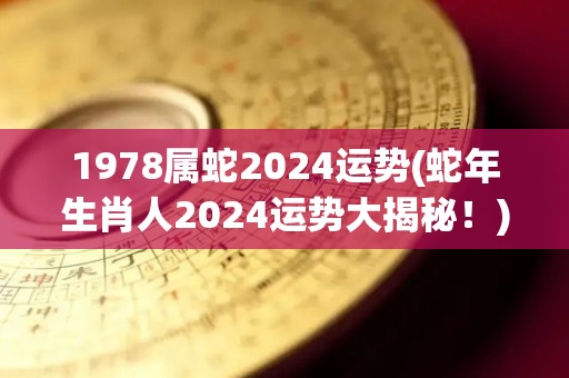 1978属蛇2024运势(蛇年生肖人2024运势大揭秘！)