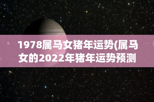 1978属马女猪年运势(属马女的2022年猪年运势预测)