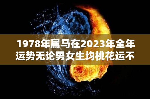 1978年属马在2023年全年运势无论男女生均桃花运不错（1978属马2023年运势及运程详解）