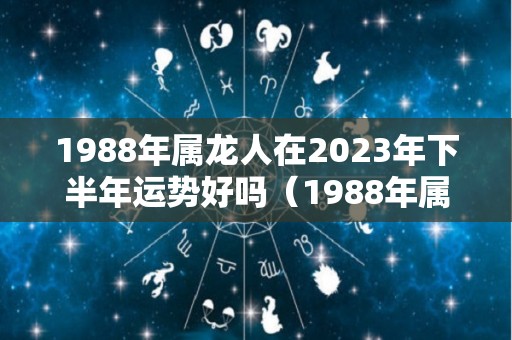 1988年属龙人在2023年下半年运势好吗（1988年属龙的人2023年运势）