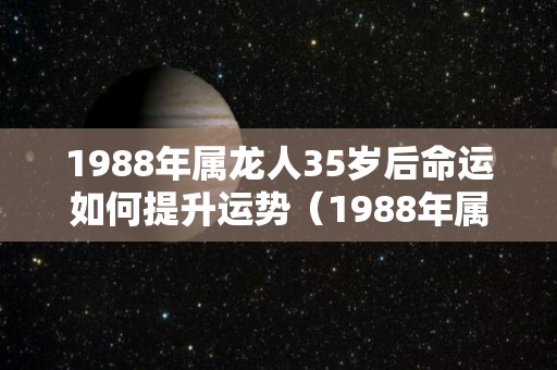 1988年属龙人35岁后命运如何提升运势（1988年属龙33岁以后命运）