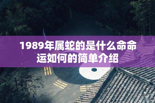 1989年属蛇的是什么命命运如何的简单介绍