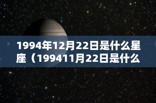 1994年12月22日是什么星座（199411月22日是什么星座）