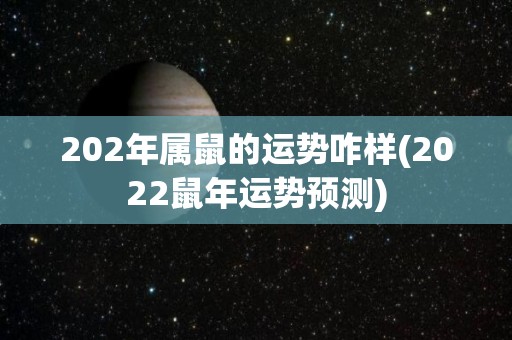 202年属鼠的运势咋样(2022鼠年运势预测)