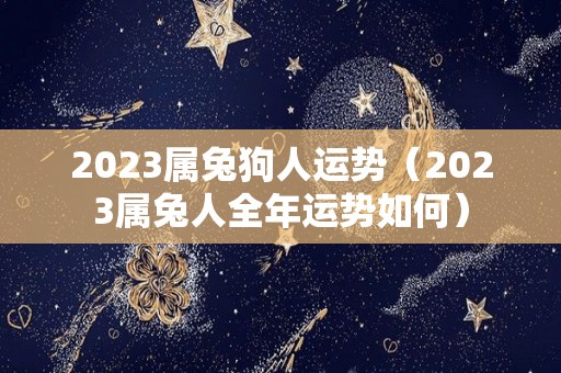 2023属兔狗人运势（2023属兔人全年运势如何）