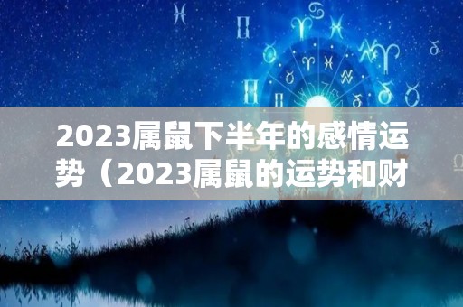 2023属鼠下半年的感情运势（2023属鼠的运势和财运）