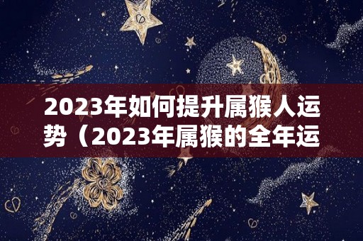 2023年如何提升属猴人运势（2023年属猴的全年运势如何）