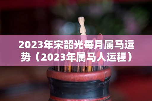 2023年宋韶光每月属马运势（2023年属马人运程）