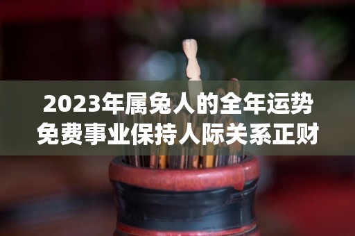 2023年属兔人的全年运势免费事业保持人际关系正财具有巨大飞跃（属兔2023年运势及运程_2023年属兔人的全年运势）