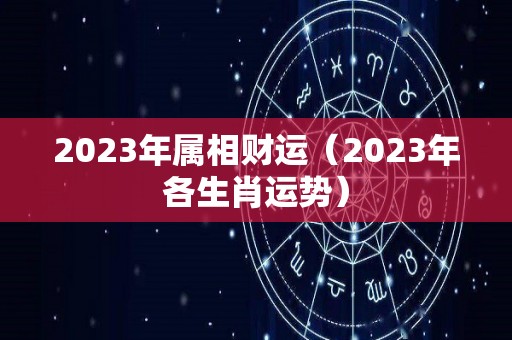 2023年属相财运（2023年各生肖运势）