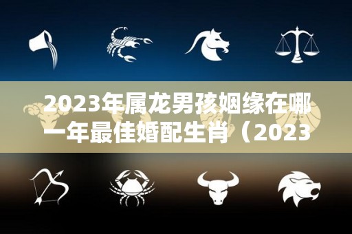 2023年属龙男孩姻缘在哪一年最佳婚配生肖（2023年属龙人的全年运势）