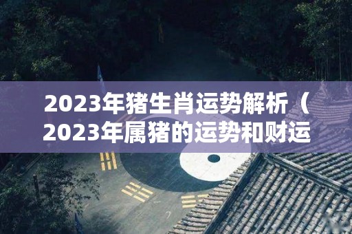 2023年猪生肖运势解析（2023年属猪的运势和财运）