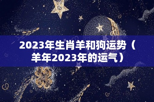 2023年生肖羊和狗运势（羊年2023年的运气）