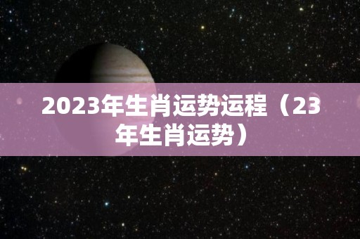 2023年生肖运势运程（23年生肖运势）