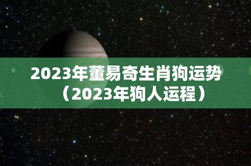 2023年董易奇生肖狗运势（2023年狗人运程）