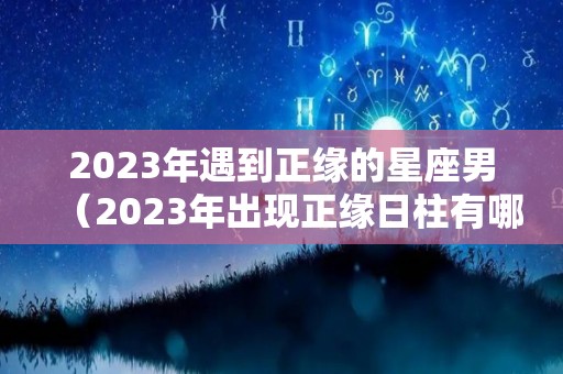 2023年遇到正缘的星座男（2023年出现正缘日柱有哪些）