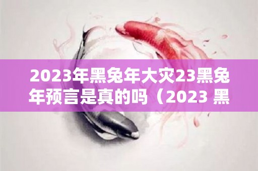 2023年黑兔年大灾23黑兔年预言是真的吗（2023 黑兔）