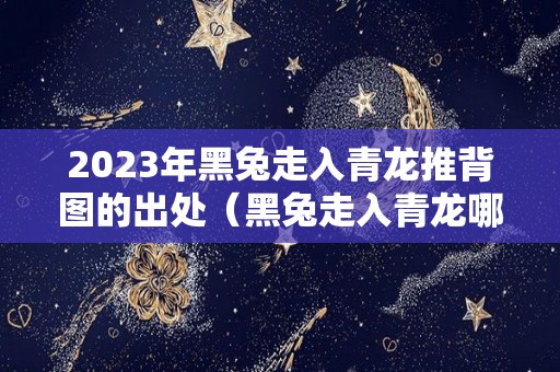 2023年黑兔走入青龙推背图的出处（黑兔走入青龙哪一年）