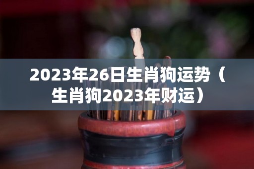 2023年26日生肖狗运势（生肖狗2023年财运）