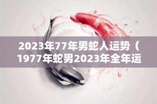 2023年77年男蛇人运势（1977年蛇男2023年全年运势）