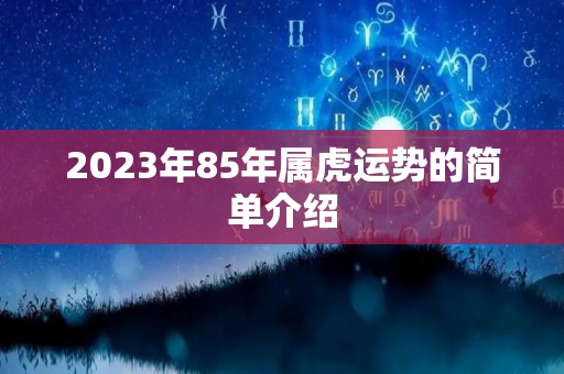 2023年85年属虎运势的简单介绍