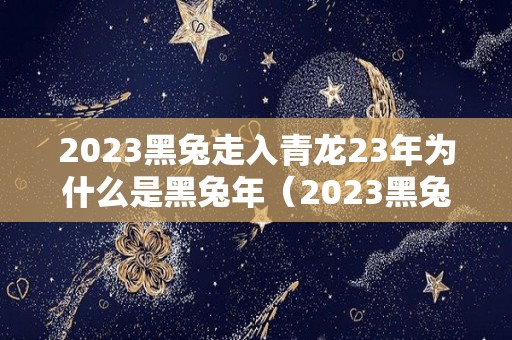 2023黑兔走入青龙23年为什么是黑兔年（2023黑兔走入青龙23年为什么是黑兔年呢）