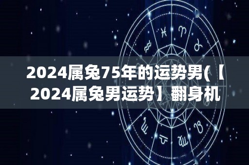 2024属兔75年的运势男(【2024属兔男运势】翻身机会来临，事业逆势上扬，财运亨通！)