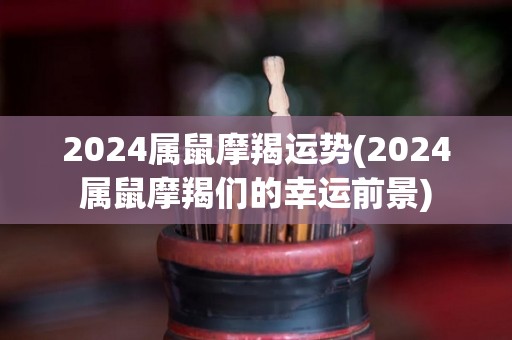 2024属鼠摩羯运势(2024属鼠摩羯们的幸运前景)