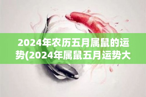 2024年农历五月属鼠的运势(2024年属鼠五月运势大揭秘！)