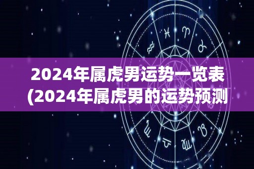 2024年属虎男运势一览表(2024年属虎男的运势预测)