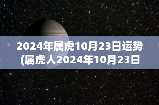 2024年属虎10月23日运势(属虎人2024年10月23日运势如何？)