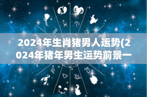 2024年生肖猪男人运势(2024年猪年男生运势前景一片美好)