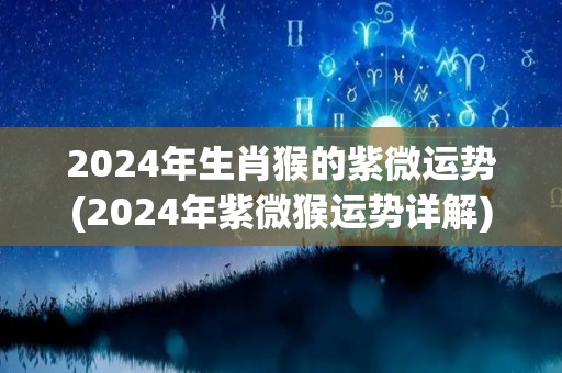 2024年生肖猴的紫微运势(2024年紫微猴运势详解)